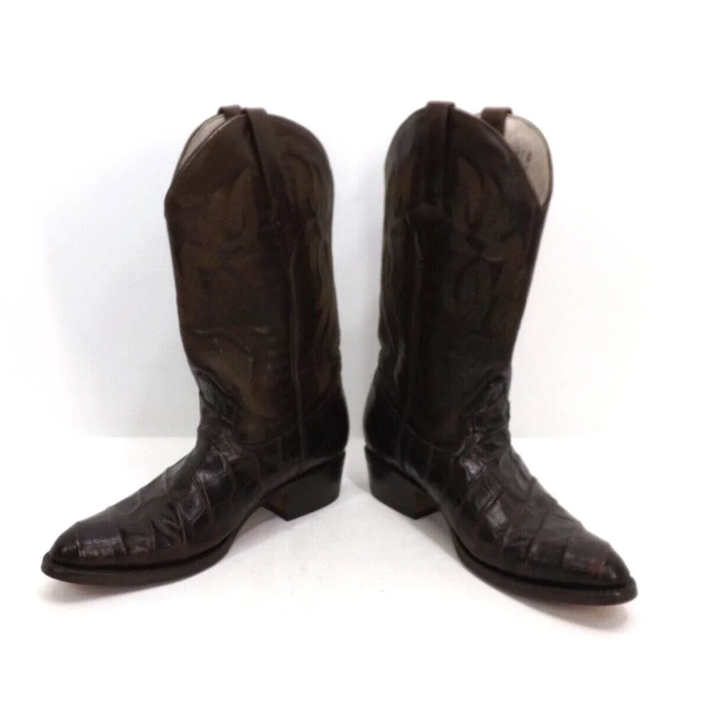El Buitre Alligator Collection Cowboy Boots Western Vaquero Men's Size 9 USA - Picture 7 of 11